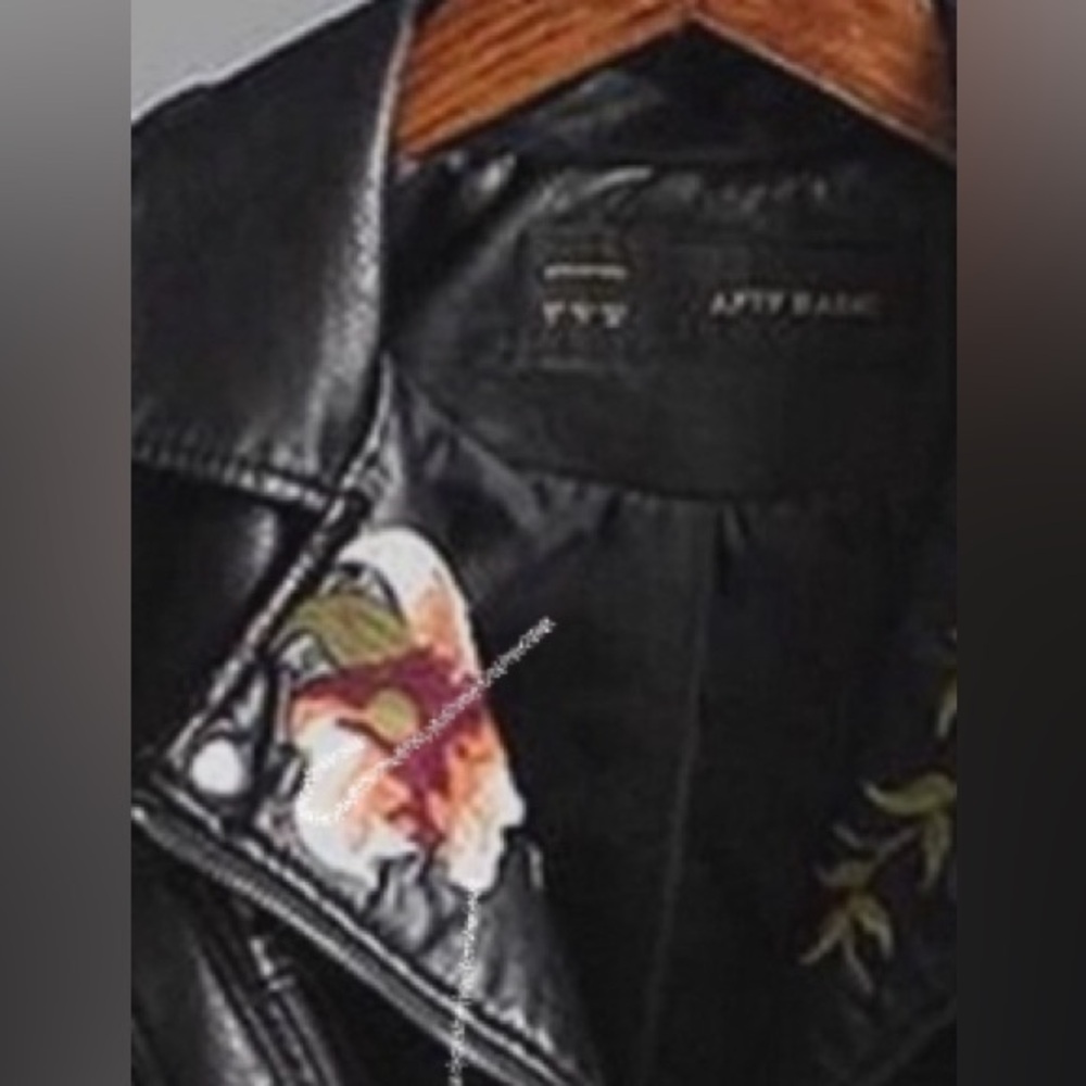 Vigoss Embroidered Floral Leather Jacket, Small, Black/Multi NWOT - Picture 11 of 12